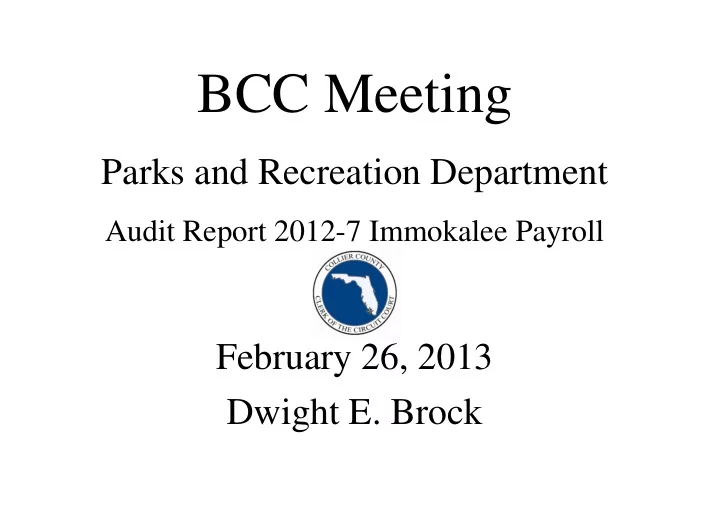 bcc meeting