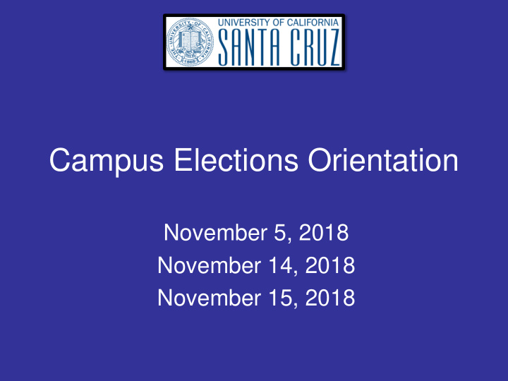 campus elections orientation