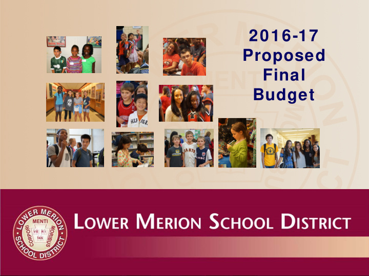 2016 17 proposed final budget budget schedule