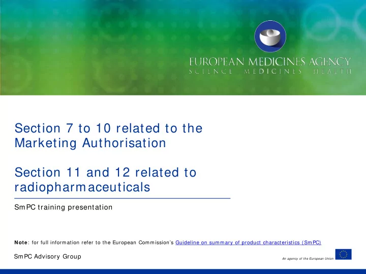 section 7 to 10 related to the marketing authorisation