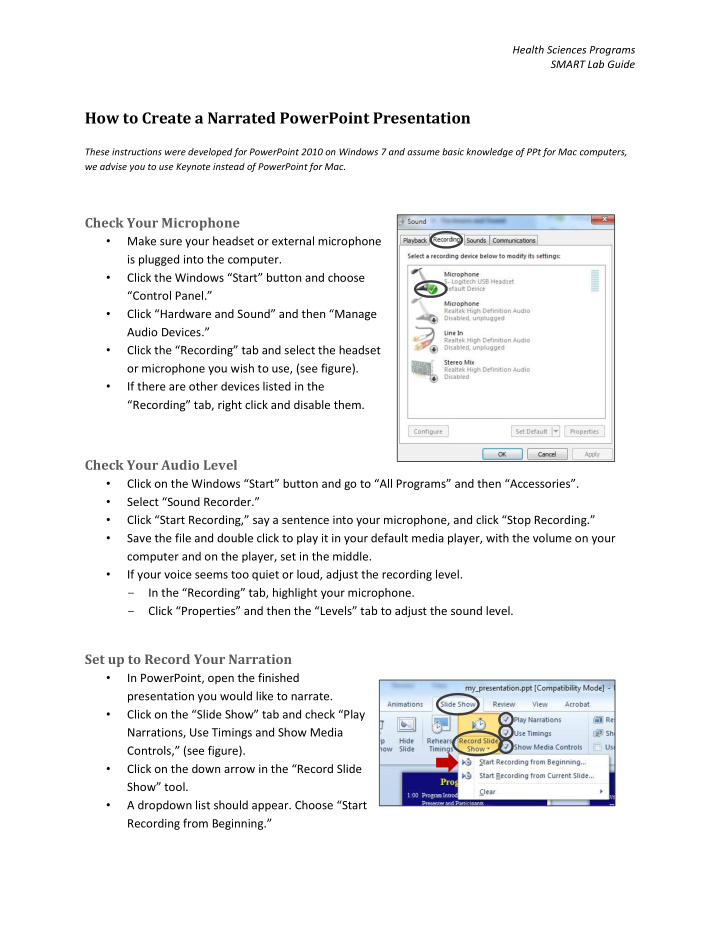 how to create a narrated powerpoint presentation