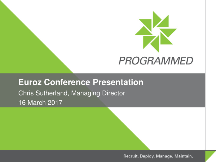 euroz conference presentation