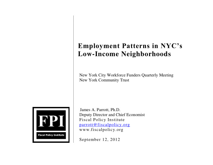 employment patterns in nyc s