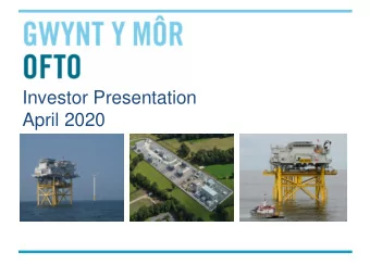 Gwynt y M r  OFTO plc  Investor Presentation  April 2020  Disclaimer  This material (the