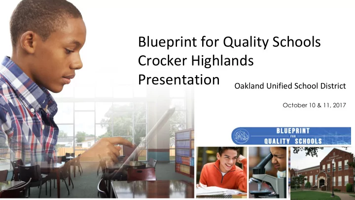 blueprint for quality schools crocker highlands
