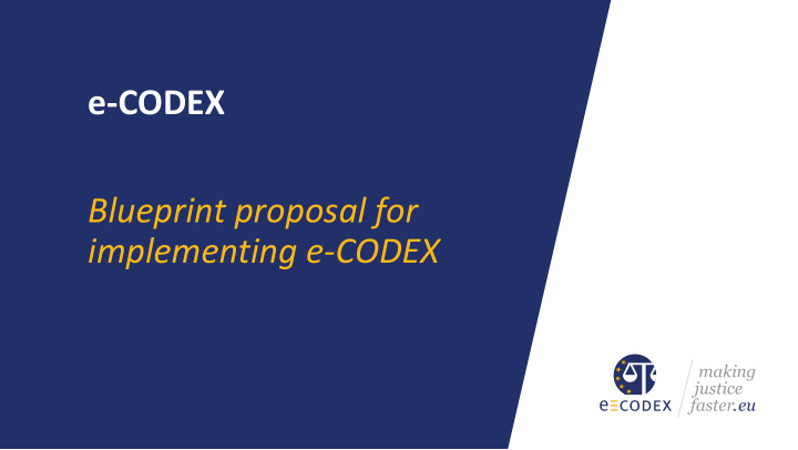 e codex blueprint proposal for implementing e codex