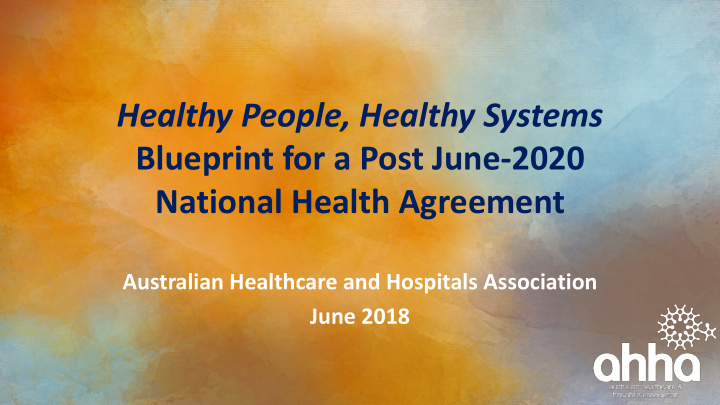 healthy people healthy systems blueprint for a post june