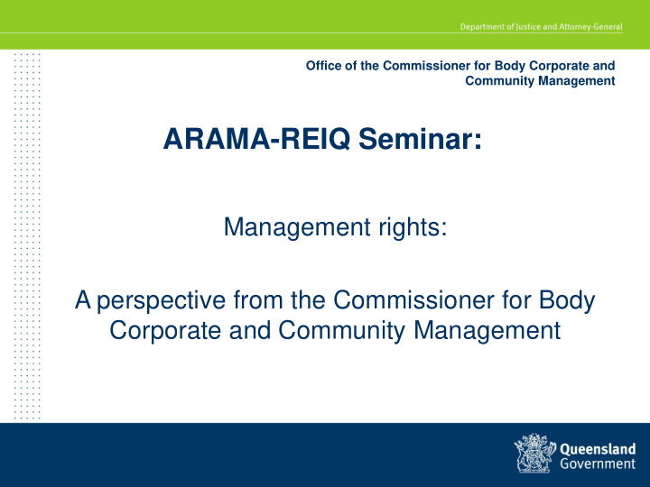 arama reiq seminar