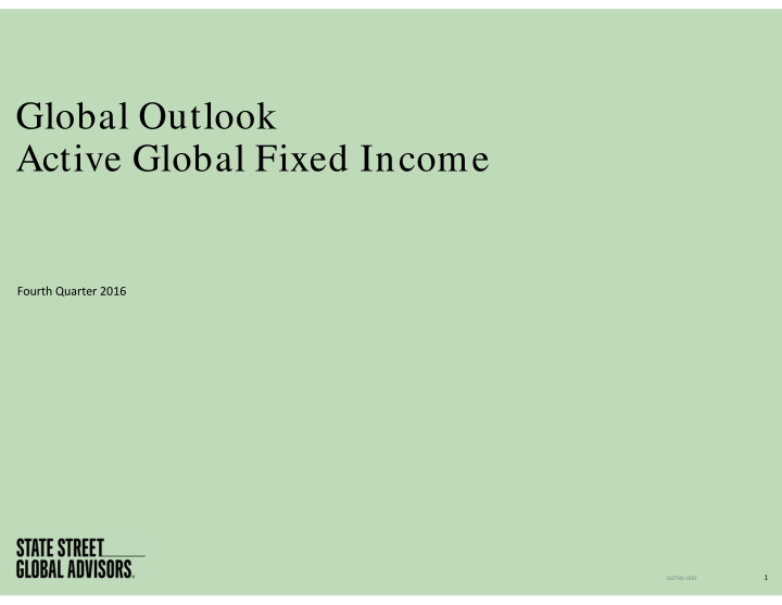 global outlook active global fixed income