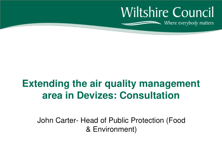 extending the air quality management area in devizes