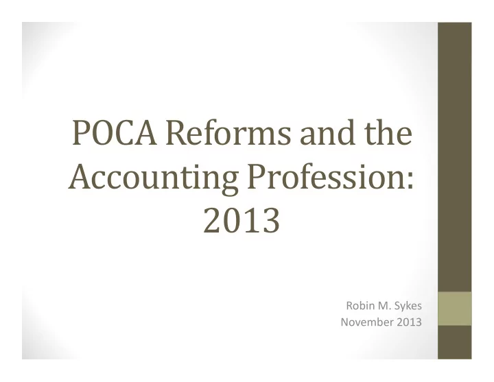 poca reforms and the accounting profession accounting