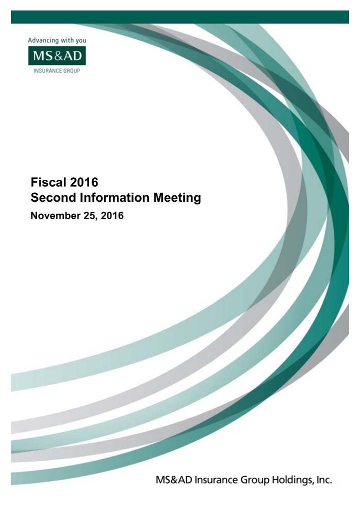 fiscal 2016 second information meeting