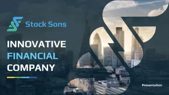 INNOVATIVE  FINANCIAL  COMPANY  Presentation  StockSons is a truly global company that can combine