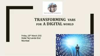 Overview  Digital transformation from AI and IoT to Cloud, Blockchain, and Cybersecurity these Big