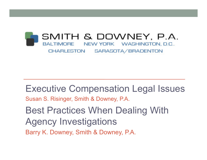 executive compensation legal issues