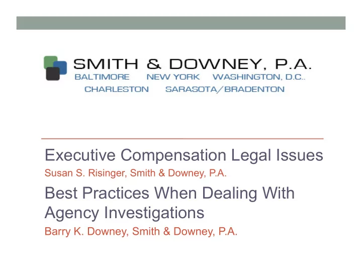 executive compensation legal issues