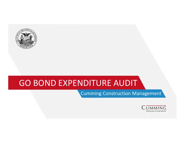 go bond expenditure audit