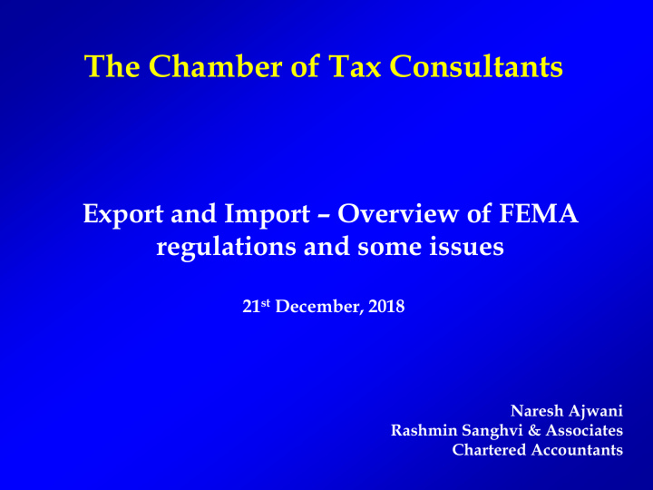 the chamber of tax consultants