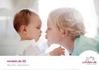 windeln.de SE May 2019  Equity Forum  Disclaimer This document and its related communication