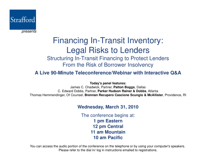 financing in transit inventory legal risks to lenders