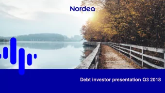Debt investor presentation Q3 2018  Disclaimer This presentation contains forward-looking