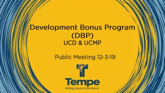Session / Discussion Overview  2  I. Development Bonus Program (DBP)          3  I.