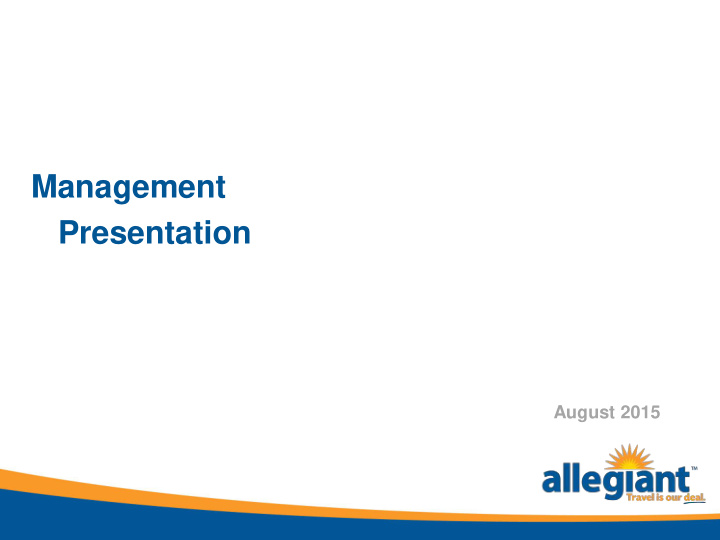 management presentation