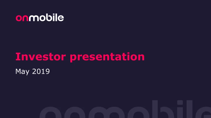 investor presentation