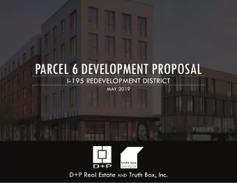 PARCEL 6 DEVELOPMENT PROPOSAL  I-195 REDEVELOPMENT DISTRICT  MAY 2019  truth box  ARCHITECTS D+P