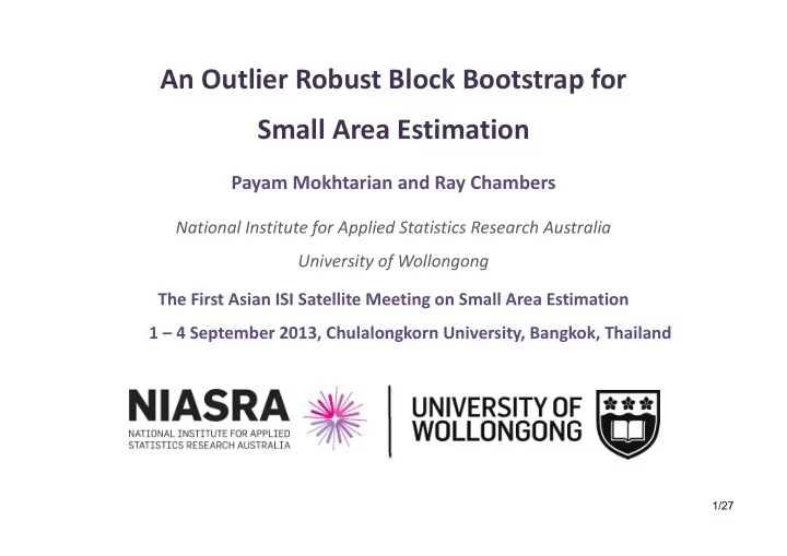 an outlier robust block bootstrap for small area