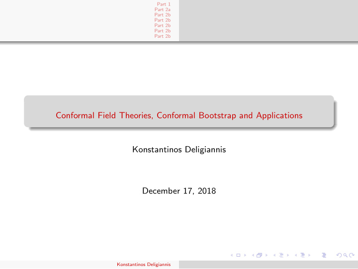 conformal field theories conformal bootstrap and