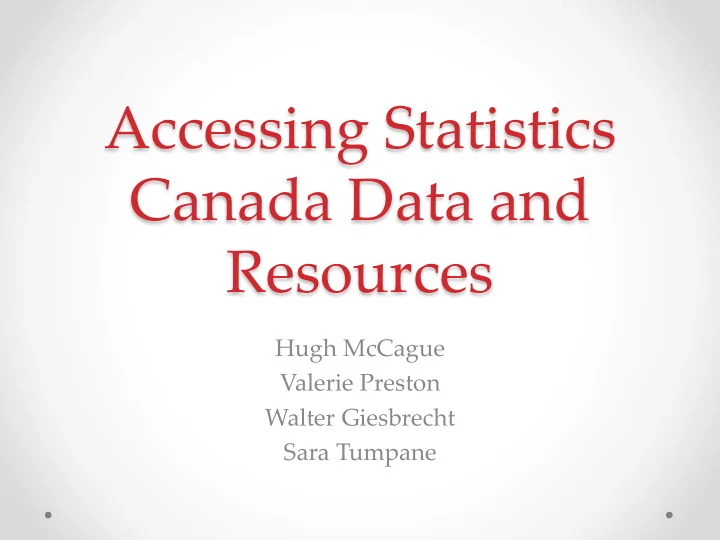 canada data and resources