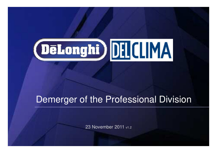 demerger of the professional division