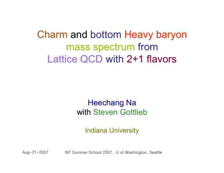 charm and and bottom bottom heavy baryon heavy baryon