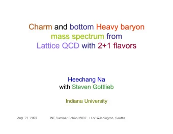 Charm  and  and  bottom  bottom Heavy baryon  Heavy baryon  Charm  mass spectrum from  from  mass