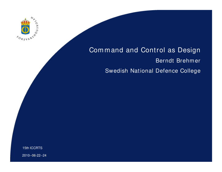 command and control as design