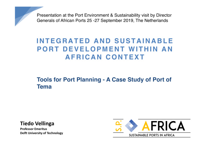 integrated and sustainable port development within an