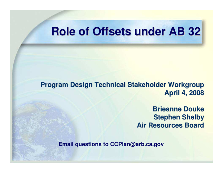 role of offsets under ab 32 role of offsets under ab 32