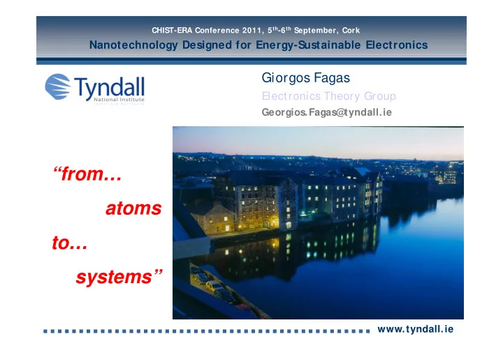 from atoms to systems