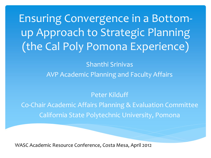 ensuring convergence in a bottom up approach to strategic