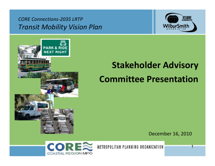 stakeholder advisory committee presentation