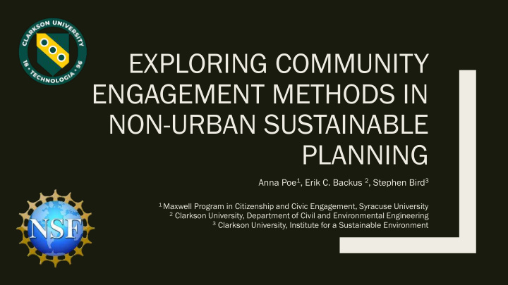 exploring community engagement methods in non urban