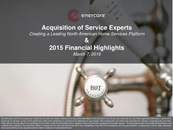 Acquisition of Service Experts  Creating a Leading North American Home Services Platform  &amp;
