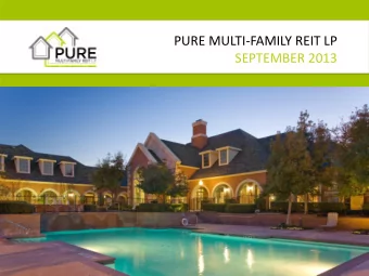 MANAGEMENT PRESENTATION  Canadas only publicly traded vehicle which offers investors  exclusive