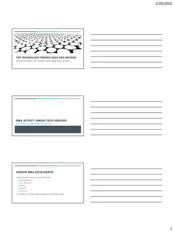 2/20/2020  TOP TECHNOLOGY TRENDS 2020 AND BEYOND  Joel Bruckenstein, CFP-President, T  echnology T