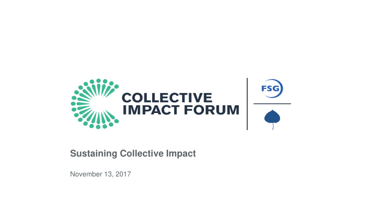 sustaining collective impact