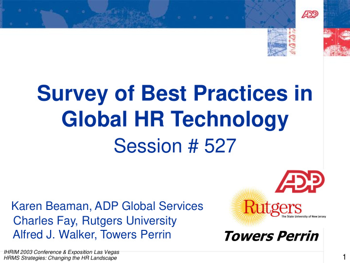survey of best practices in