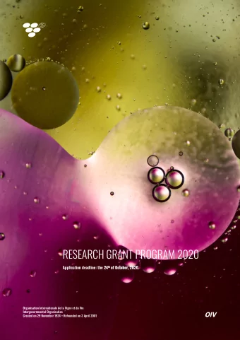 RESEARCH GRANT PROGRAM 20 20 Application deadline: the 24 th of October, 2020 .  Organisation