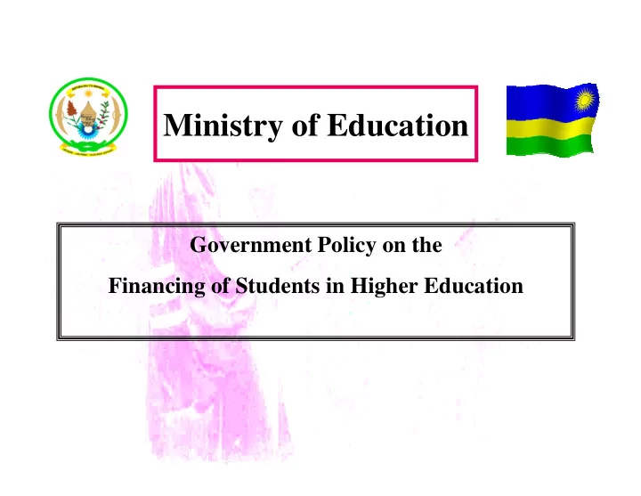 ministry of education