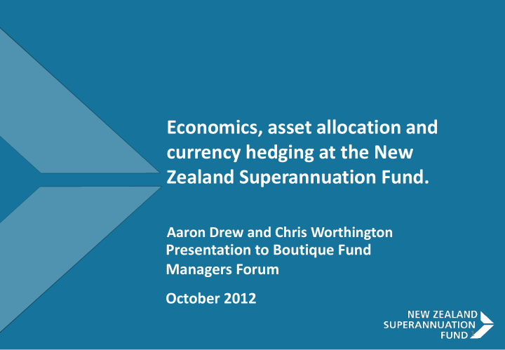 economics asset allocation and currency hedging at the